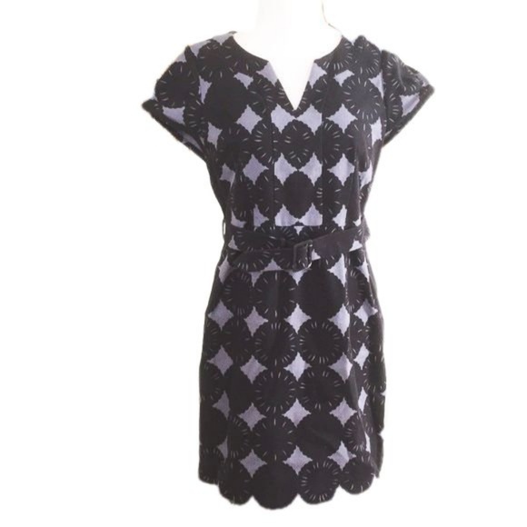 Boden Dresses & Skirts - Boden Textured Gray Black Geometric Dress 8P